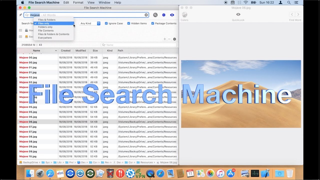 seach for folders in mac